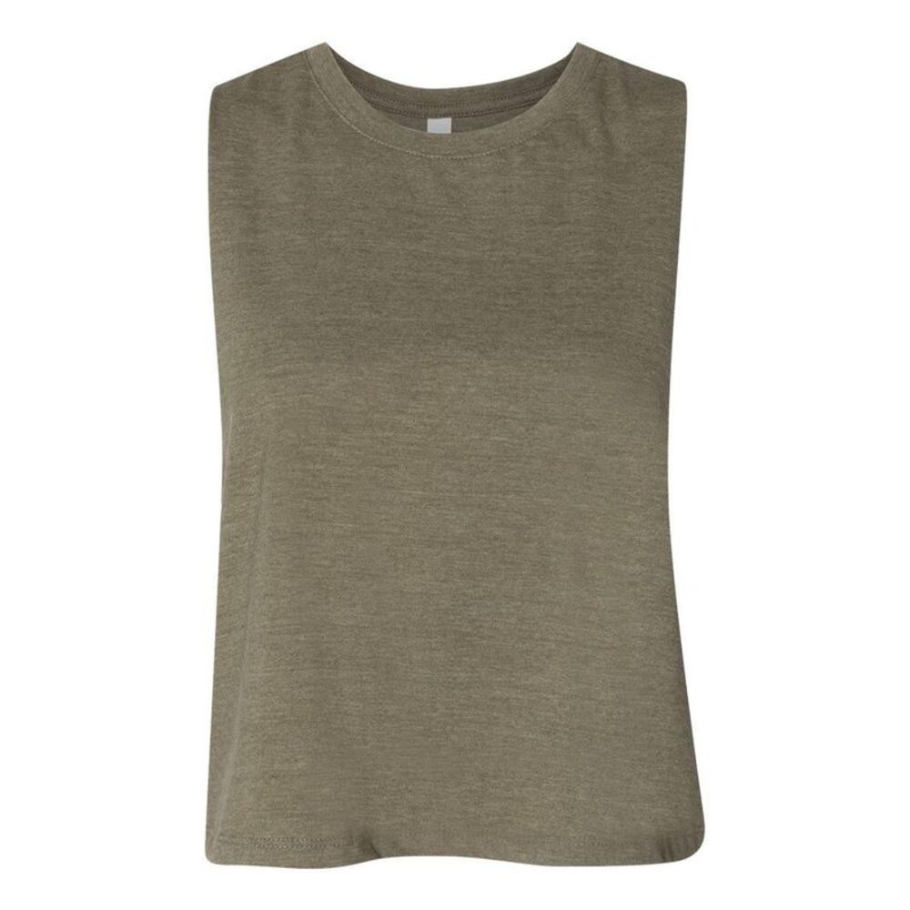 Women�'s Racerback Crop Tank / Heather Olive
